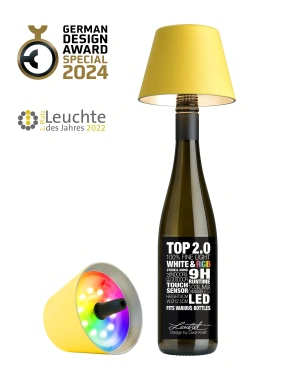 TOP 2.0 - yellow, rechargeable bottle light