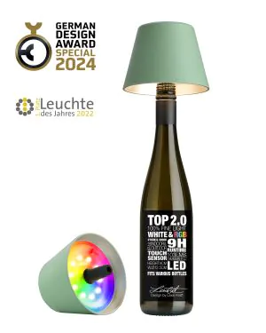 TOP 2.0 - Luz de botella a pilas RGBW, verde oliva