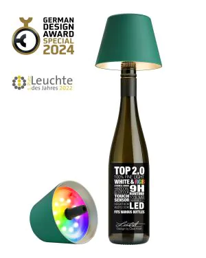 TOP 2.0 - Lampe bouteille à accumulateur RGBW, vert